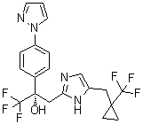 (alphaS)-alpha-[4-(1H-Pyrazol-1-yl)phenyl]-alpha-(trifluoromethyl)-5-[[1-(trifluoromethyl)cyclopropyl]methyl]-1H-imidazole-2-ethanol molecular structure (CAS 1022152-70-0)
