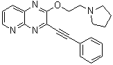 3-(Phenylethynyl)-2-(2-(pyrrolidin-1-yl)ethoxy)pyrido[3,2-b]pyrazine molecular structure (CAS 1025015-40-0)