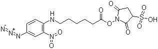 Sulfosuccinimidyl 6-((4-azido-2-nitrophenyl)amino)hexanoate molecular structure (CAS 102568-43-4)