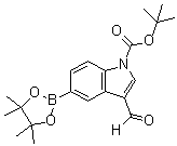 3-Formyl-5-(4,4,5,5-tetramethyl-1,3,2-dioxaborolan-2-yl)-1H-indole-1-carboxylic acid 1,1-dimethylethyl ester molecular structure (CAS 1025707-92-9)