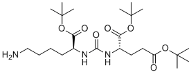 (S)-di-tert-butyl 2-(3-((S)-6-amino-1-(tert-butoxy)-1-oxohexan-2-yl)ureido)pentanedioate molecular structure (CAS 1025796-31-9)