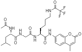 N-Acetyl-L-leucylglycyl-N-(4-methyl-2-oxo-2H-1-benzopyran-7-yl)-N6-(2,2,2-trifluoroacetyl)-L-lysinamide molecular structure (CAS 1026295-98-6)