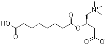 (2R)-3-Carboxy-2-[(7-carboxy-1-oxoheptyl)oxy]-N,N,N-trimethyl-1-propanaminium inner salt molecular structure (CAS 102636-81-7)