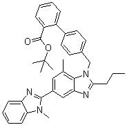4'-[(1,7'-Dimethyl-2'-propyl[2,5'-bi-1H-benzimidazol]-1'-yl)methyl]-[1,1'-biphenyl]-2-carboxylic acid 1,1-dimethylethyl ester molecular structure (CAS 1026438-56-1)