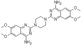 2,2'-(1,4-Piperazinediyl)bis[6,7-dimethoxy-4-quinazolinamine] molecular structure (CAS 102839-00-9)