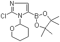 2-Chloro-1-(tetrahydro-2H-pyran-2-yl)-1H-imidazole-5-boronic acid pinacol ester molecular structure (CAS 1029684-36-3)