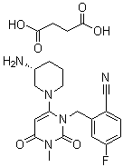 结构式 CAS# 1029877-94-8, 曲格列汀琥珀酸盐