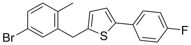 2-[(5-Bromo-2-methylphenyl)methyl]-5-(4-fluorophenyl)thiophene molecular structure (CAS 1030825-20-7)