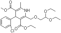 3-Ethyl-5-methyl-4-(2-chlorophenyl)-2-(2,2-diethoxy-ethoxymethyl)-6-methyl-1,4-dihydropyridine-3,5-dicarboxylate molecular structure (CAS 103094-30-0)