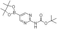 [2-[(tert-Butoxycarbonyl)amino]pyrimidin-5-yl]boronic acid pinacol ester molecular structure (CAS 1032758-88-5)