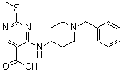 2-(Methylthio)-4-[[1-(phenylmethyl)-4-piperidinyl]amino]-5-pyrimidinecarboxylic acid molecular structure (CAS 1033194-54-5)