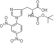 N-[(1,1-Dimethylethoxy)carbonyl]-1-(2,4-dinitrophenyl)-D-histidine molecular structure (CAS 103343-26-6)