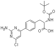 (S)-3-[4-(2-Amino-6-chloropyrimidin-4-yl)phenyl]-2-[(tert-butoxycarbonyl)amino]propionic acid molecular structure (CAS 1033804-86-2)