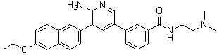 3-[6-Amino-5-(6-ethoxy-2-naphthalenyl)-3-pyridinyl]-N-[2-(dimethylamino)ethyl]benzamide molecular structure (CAS 1034297-58-9)