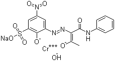 structure of CAS# 10343-58-5, Acid Yellow 99;C.I. 13900; Sodium hydroxy[2-hydroxy-5-nitro-3-[[2-oxo-1-(phenylcarbamoyl)propyl]azo]benzenesulphonato(3-)]chromate(1-)