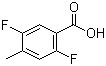 结构式 CAS# 103877-80-1, 2,5-二氟-4-甲基苯甲酸