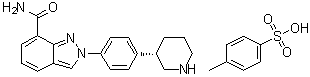 (3S)-3-[4-[7-(Aminocarbonyl)-2H-indazol-2-yl]phenyl]piperidine tosylate molecular structure (CAS 1038915-73-9)