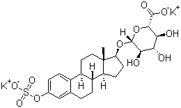 beta-Estradiol-3-sulfate-17-glucopyranosiduronic acid dipotassium salt molecular structure (CAS 10392-35-5)