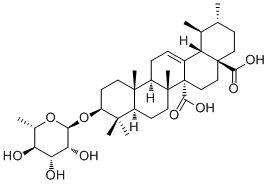 3-O-alpha-L-鼠李吡喃糖甙奎诺酸分子结构 (CAS 104055-76-7)