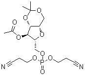 4-O-Acetyl-2,5-anhydro-1,3-O-isopropylidene-6-[bis(2-cyanoethyl)phosphoryl]-D-glucitol molecular structure (CAS 1041021-85-5)