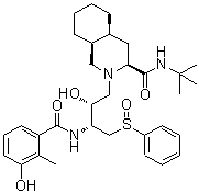 (3S,4aS,8aS)-N-(1,1-Dimethylethyl)decahydro-2-[(2R,3R)-2-hydroxy-3-[(3-hydroxy-2-methylbenzoyl)amino]-4-(phenylsulfinyl)butyl]-3-isoquinolinecarboxamide molecular structure (CAS 1041389-28-9)