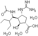 Peramivir trihydrate molecular structure (CAS 1041434-82-5)