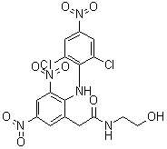 2-[(2,6-Dichloro-4-nitrophenyl)amino]-N-(2-hydroxyethyl)-3,5-dinitrobenzeneacetamide molecular structure (CAS 1043448-27-6)