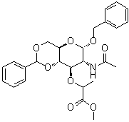 N-Acetyl-1-O-(phenylmethyl)-4,6-O-(phenylmethylene)-alpha-muramic acid methyl ester molecular structure (CAS 104371-51-9)