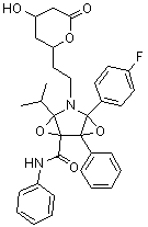 4-(4-Fluorophenyl)-6-(1-methylethyl)-N,2-diphenyl-5-[2-(tetrahydro-4-hydroxy-6-oxo-2H-pyran-2-yl)ethyl]-3,7-dioxa-5-azatricyclo[4.1.0.0(2,4)]heptane-1-carboxamide molecular structure (CAS 1046118-40-4)