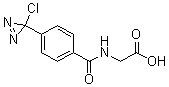 N-[4-(3-氯-3H-双吖丙啶-3-基)苯甲酰基]甘氨酸分子结构 (CAS 104745-67-7)