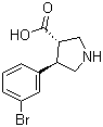 (3S,4R)-4-(3-Bromophenyl)pyrrolidine-3-carboxylic acid molecular structure (CAS 1047651-74-0)