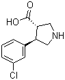 (3S,4R)-4-(3-氯苯基)吡咯烷-3-羧酸分子结构 (CAS 1047651-80-8)