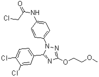 2-氯-N-[4-[5-(3,4-二氯苯基)-3-(2-甲氧基乙氧基)-1H-1,2,4-三唑-1-基]苯基]乙酰胺分子结构 (CAS 1047953-91-2)