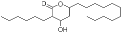结构式 CAS# 104801-96-9, 3-己基四氢-4-羟基-6-十一烷基-2H-吡喃-2-酮