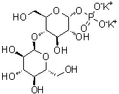 4-O-alpha-D-吡喃葡萄糖基-alpha-D-吡喃葡萄糖 1-(磷酸二氢酯)二钾盐分子结构 (CAS 104808-98-2)