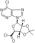 1-(6-氯-9H-嘌呤-9-基)-1-脱氧-2,3-O-异亚丙基-beta-D-呋喃核糖酰氯分子结构 (CAS 104940-65-0)