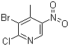 3-Bromo-2-chloro-4-methyl-5-nitropyridine molecular structure (CAS 1049706-73-1)