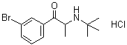 1-(3-溴苯基)-2-[(叔丁基)氨基]-1-丙酮盐酸盐分子结构 (CAS 1049718-43-5)