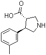 (3S,4R)-4-间甲苯基吡咯烷-3-羧酸分子结构 (CAS 1049727-99-2)