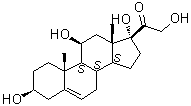 3beta,11beta,17alpha,21-四羟基-5-孕烯-20-酮分子结构 (CAS 1050-84-6)