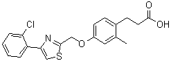 4-[[4-(2-Chlorophenyl)-2-thiazolyl]methoxy]-2-methylbenzenepropanoic acid molecular structure (CAS 1050506-87-0)