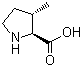 (2S,3S)-3-甲基吡咯烷-2-甲酸分子结构 (CAS 10512-89-7)