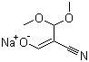 3,3-二甲氧基-2-(羟基亚甲基)丙腈钠盐分子结构 (CAS 105161-33-9)