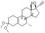 (7alpha,17alpha)-3,3-二甲氧基-7-甲基-19-去甲孕甾-5(10)-烯-20-炔-17-醇分子结构 (CAS 105186-33-2)