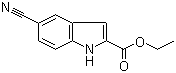5-氰基-1H-吲哚-2-羧酸乙酯分子结构 (CAS 105191-13-7)