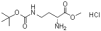 (2R)-2-氨基-4-[[叔丁氧羰基]氨基]丁酸甲酯盐酸盐分子结构 (CAS 1052649-77-0)