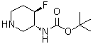rel-N-[(3R,4R)-4-氟-3-哌啶基]氨基甲酸叔丁酯分子结构 (CAS 1052713-46-8)