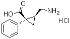 顺式-2-(氨基甲基)-1-苯基环丙烷羧酸盐酸盐分子结构 (CAS 105310-28-9)