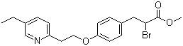 2-溴-3-[4-[2-(5-乙基-2-吡啶基)乙氧基]苯基]丙酸甲酯分子结构 (CAS 105355-25-7)