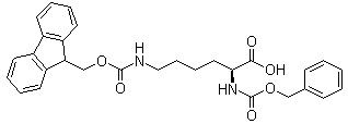 N6-[芴甲氧羰基]-N2-[苄氧羰基]-L-赖氨酸分子结构 (CAS 105751-18-6)